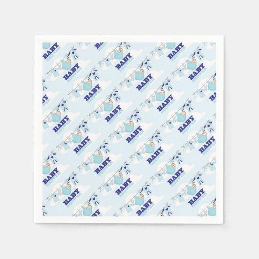 男の赤ちゃんSHOWER/PARTYの物 スタンダードカクテルナプキン (正面)