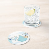 男の赤ちゃんSHOWER/PARTYの物 ラウンドペーパーコースター (インサイチュ)
