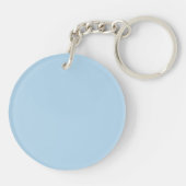 男の赤ちゃんStork Blue Shower日付の保存 キーホルダー (裏面)