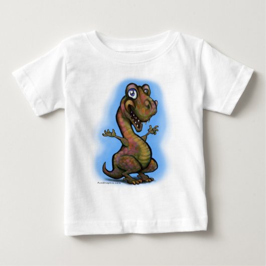 男の赤ちゃんTレックス ベビーTシャツ (正面)