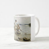 男の遊子は海岸にいる(アルバート・エーデルフェルト) コーヒーマグカップ (正面右)