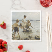 男の遊子は海岸にいる（アルバート・エーデルフェルト） スタンダードランチョンナプキン (インサイチュ)