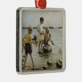 男の遊子は海岸にいる（アルバート・エーデルフェルト） メタルオーナメント (右)