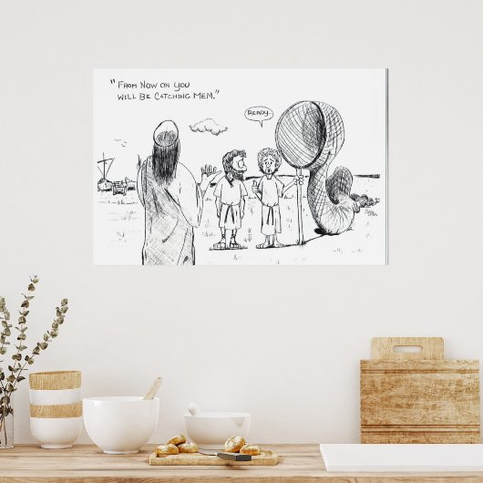 男の釣り人 ポスター (キッチン)