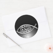 男の釣り人 ラウンドシール (封筒)