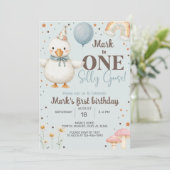 男の間抜け子のガチョウ最初の誕生日招待状、ガチョウ。 招待状 (スタンド正面)