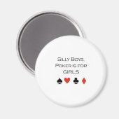 男の間抜け子トランプのポーカーは女の子Tシャツ用 マグネット (正面/裏面)