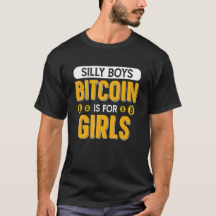 男の間抜け子Bitcoinは女の子のためのレトロBTC暗号H Tシャツ