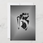 男の10代の子の誕生日パーティーブラックシルバー招待状 招待状 (正面)