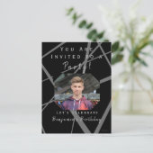 男の10代の子の誕生日パーティー招待状HAMbWG ポストカード (スタンド正面)