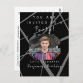 男の10代の子の誕生日パーティー招待状HAMbWG ポストカード (正面/裏面)