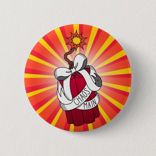 男の10代の子カオスメインゲーマーレッド漫画ダイナマイト 缶バッジ (正面)