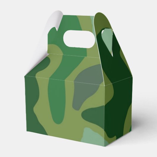 男の10代の子グリーン迷彩柄パーティーギフトボックス フェイバーボックス (裏面サイド)