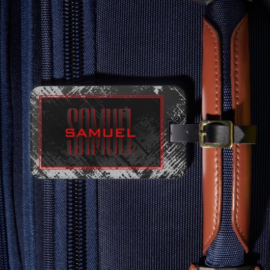 男の10代の子モノグラム名 ラゲッジタグ (正面インサイチュ4)