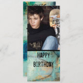 男の10代の子写真招待状 招待状 (正面/裏面)