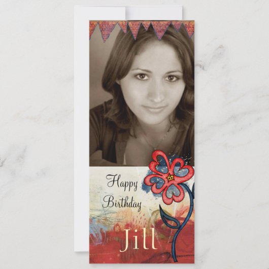 男の10代の子写真招待状 招待状 (正面)