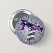 男の10代の子DPSメインゲーマーパープルカートゥーンマシンガン 缶バッジ (正面&裏面)