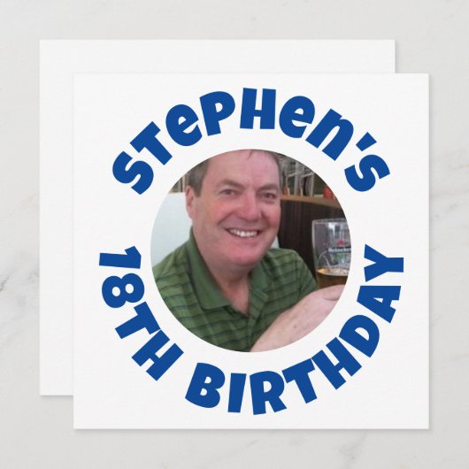 男の18歳の誕生日の写真 シーズンカード (正面/裏面)