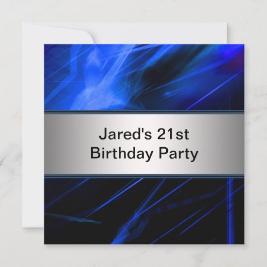 男の21歳の誕生日パーティー 招待状 (正面)