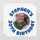 男の30歳の誕生日の写真 シーズンカード (正面/裏面)