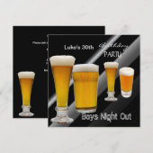 男の30歳の誕生日パーティービール男子会 招待状 (正面/裏面)