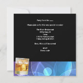 男の30歳誕生日 青い飲み物 ビール 男の子の夜 招待状 (裏面)