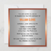 男の40歳の誕生日招待状 招待状 (裏面)