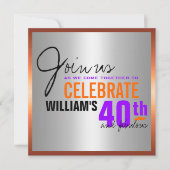 男の40歳の誕生日招待状 招待状 (正面)