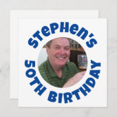 男の50歳の誕生日の写真 シーズンカード (正面/裏面)