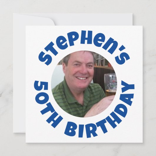 男の50歳の誕生日の写真 シーズンカード (正面)