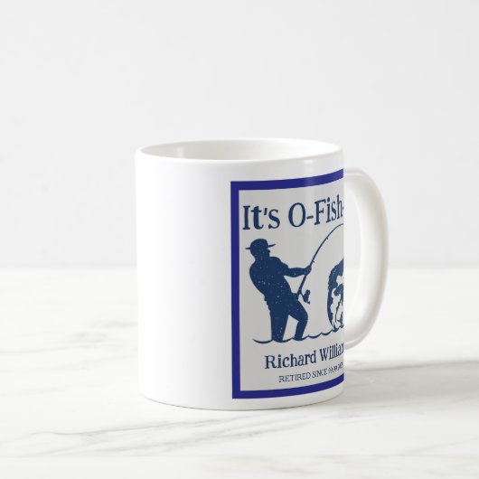 男のIt's Ofishal漁師の退職パーティーギフト コーヒーマグカップ (正面右)