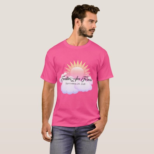 男のTシャツの家族は永遠に Tシャツ (正面フル)