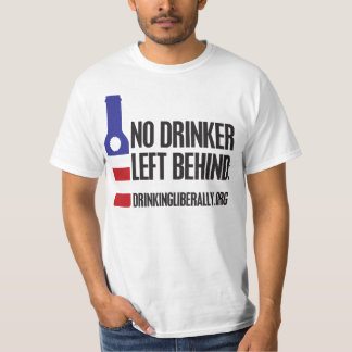 男のT離れシャツの後ろに酒を飲まない Tシャツ