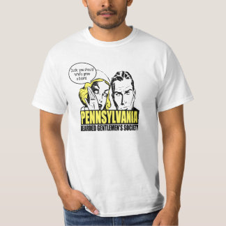 男はひげを育てます Tシャツ