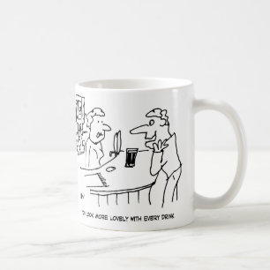 男はバーメイドをなでようとする コーヒーマグカップ