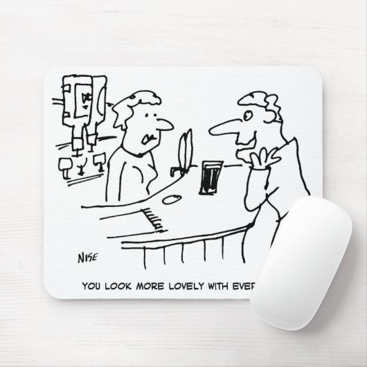 男はバーメイドをなでようとする マウスパッド (マウス)