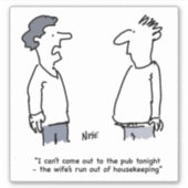 男はパブ来ガーに行けない。おもしろい シール (正面)