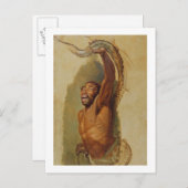 男はボア収縮と格闘し、勉強' ポストカード (正面/裏面)