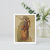 男はボア収縮と格闘し、勉強' ポストカード (スタンド正面)