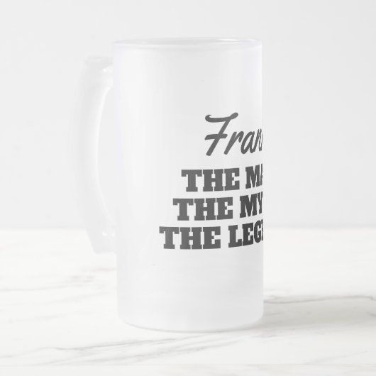 男は伝説の名前をカスタムする神話をおもしろい フロストグラスビールジョッキ (正面左)