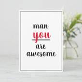 男は優しい素晴らしジェスチャー男性 サンキューカード (スタンド正面)