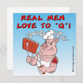 男は実在Qが大好き！BBQ招待状カード 招待状 (正面/裏面)
