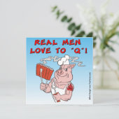 男は実在Qが大好き！BBQ招待状カード 招待状 (スタンド正面)