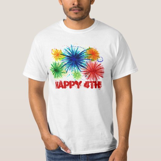男は幸せな4番目のシャツを大切にする Tシャツ (正面)