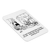 男は皿の漫画を洗う。 マグネット (右側)