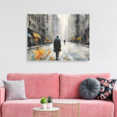 男は街の歩く通りだ。 キャンバスプリント (インサイチュ (リビング))