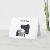 男は馬の光を保持ありがとうグリーティングカード カード (正面)