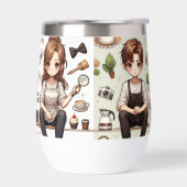 男は、女性ver.1つのウォーターボトル (左面)