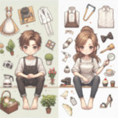 男は、女性ver.1カットカスタムビニールのシール シール (正面)