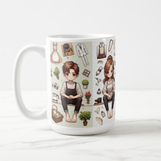 男は、女性ver.1マグカップ コーヒーマグカップ (左)